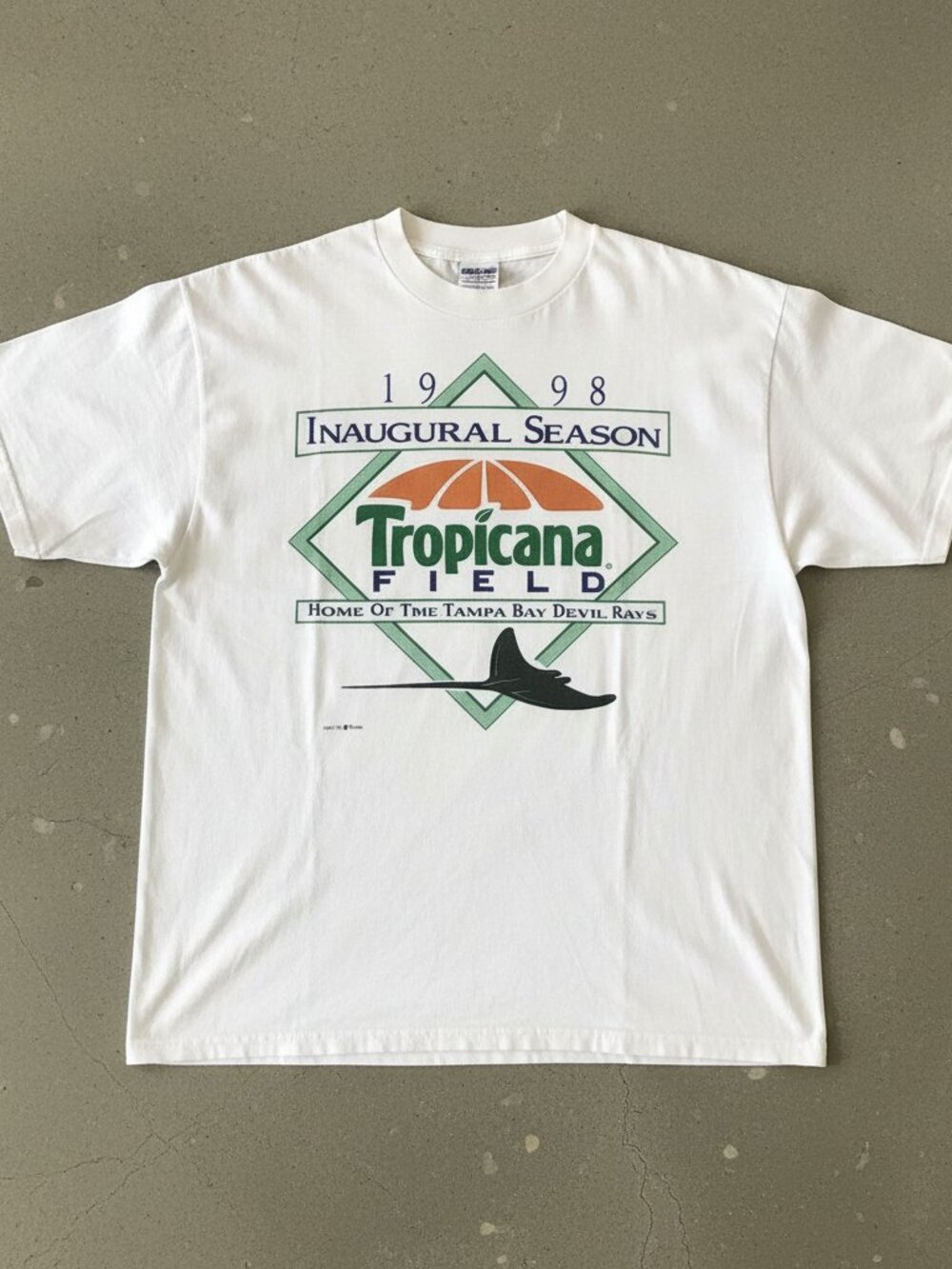 Tampa Bay Rays Tropicana Field 1998 Inaugural Season Graphic Tee Vintage